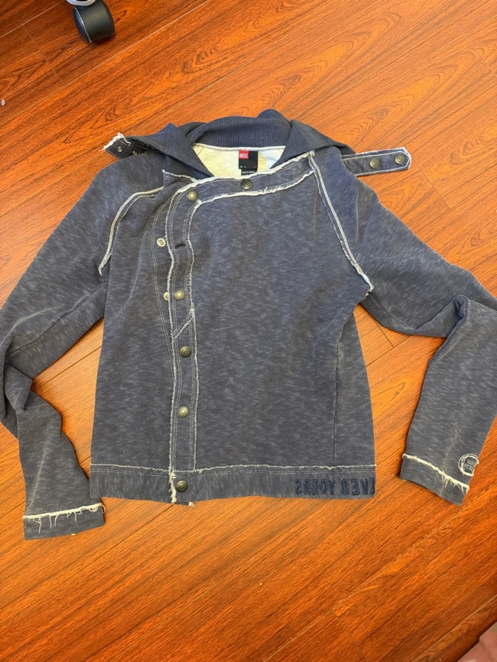 Diesel Vintage Asymmetrical Snap Jacket - blue